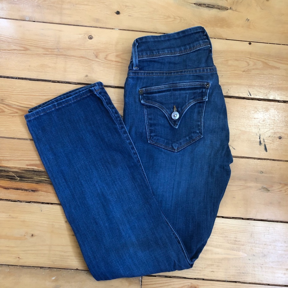 Hudson Cropped Straight Leg Jeans